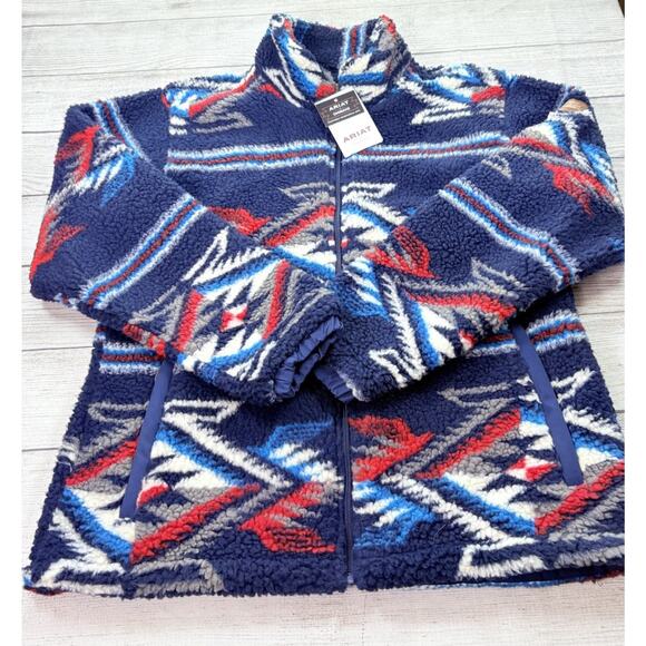 Ariat Women’s Chimayo Collection Aztec Southwestern Fleece Full Zip Size XXL - Picture 1 of 11